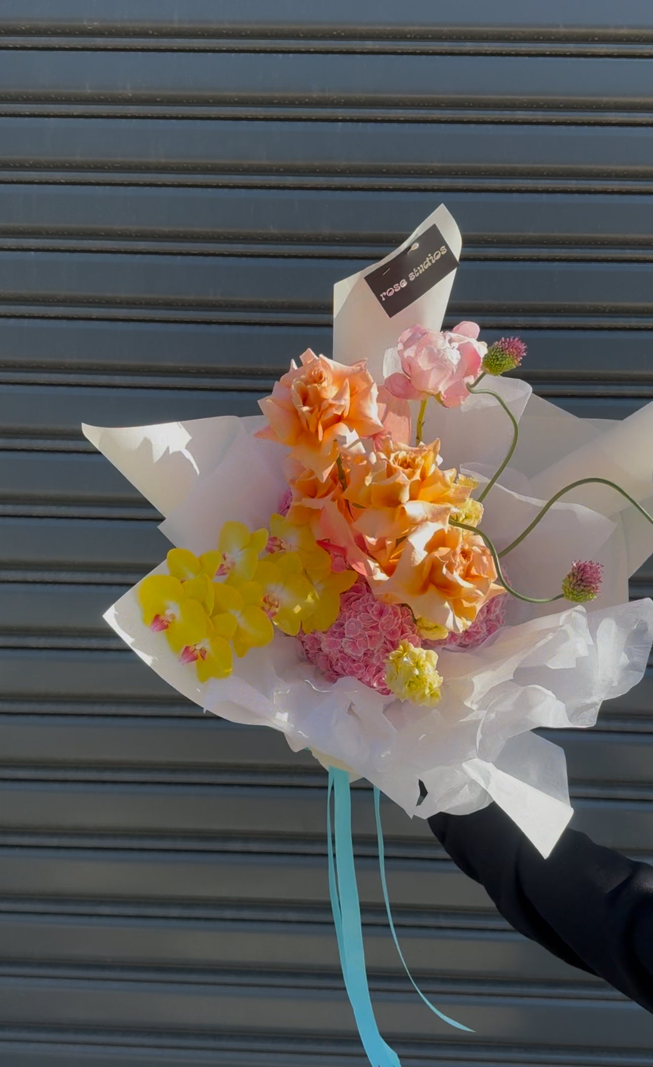 Pastel Yellow & Pink Flower Bouquet – Designer Arrangement Melbourne Delivery