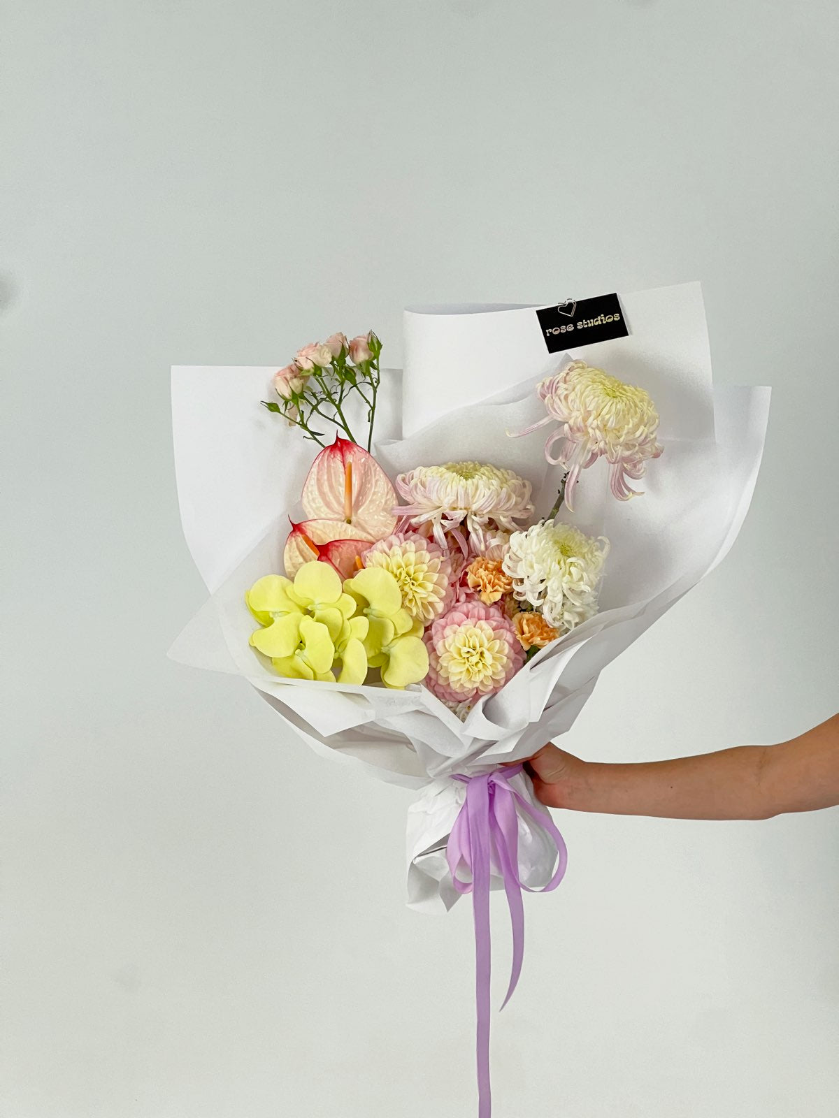 Pastel Yellow & Pink Flower Bouquet – Designer Arrangement Melbourne Delivery