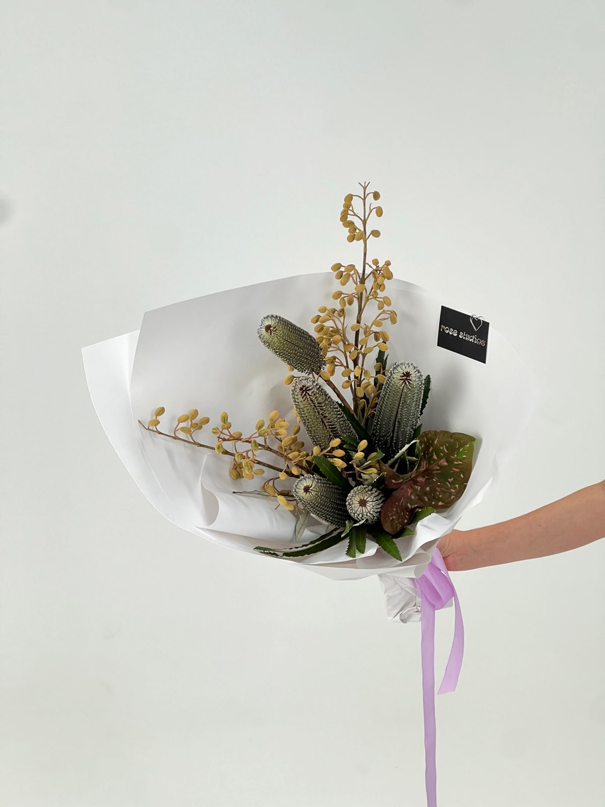 Textural Native Flower Bouquet – Sculptural Brutalist Arrangement Melbourne
